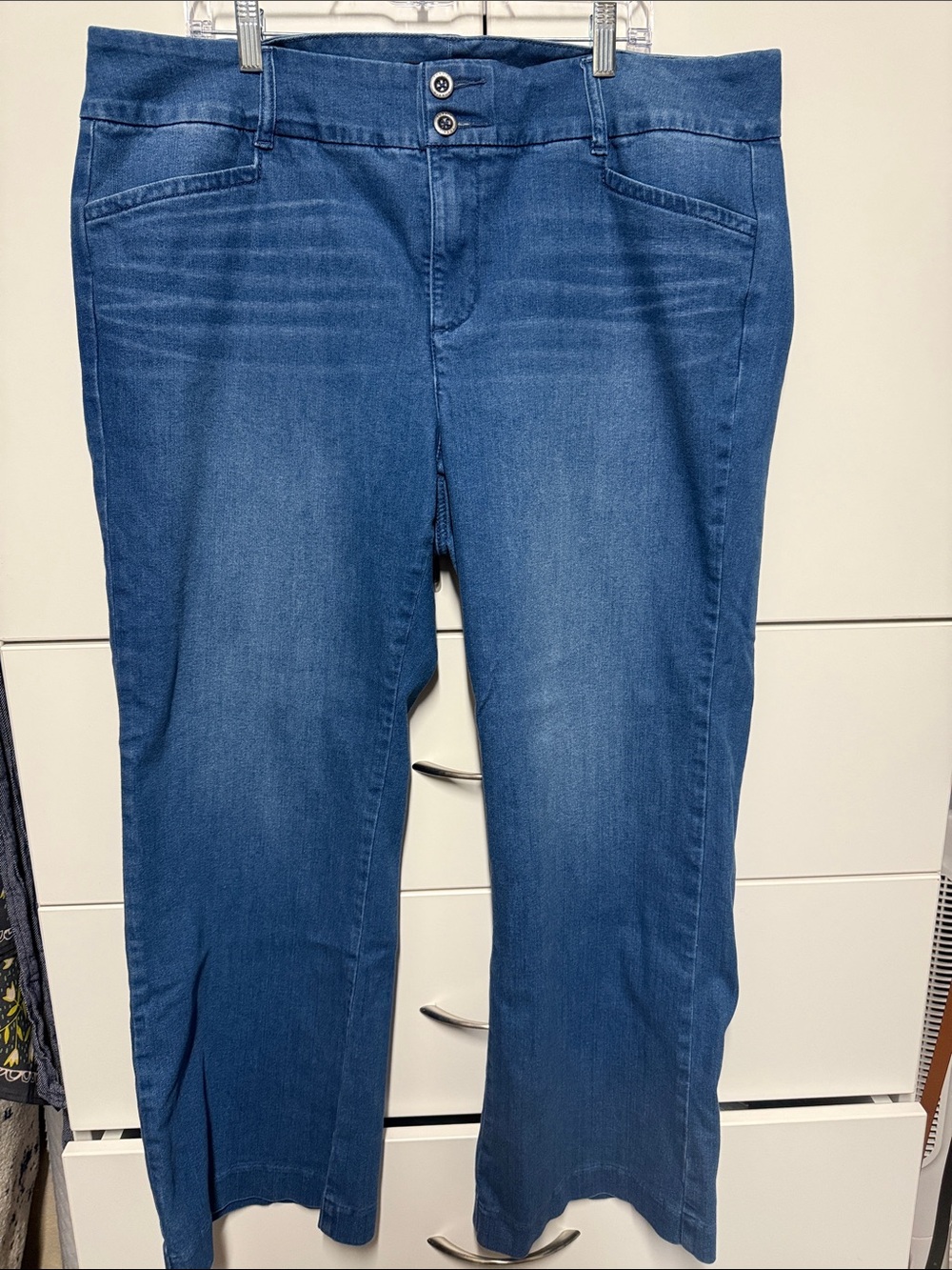torrid Mid-Blue Trouser Boot Jeans with Double Button Waist